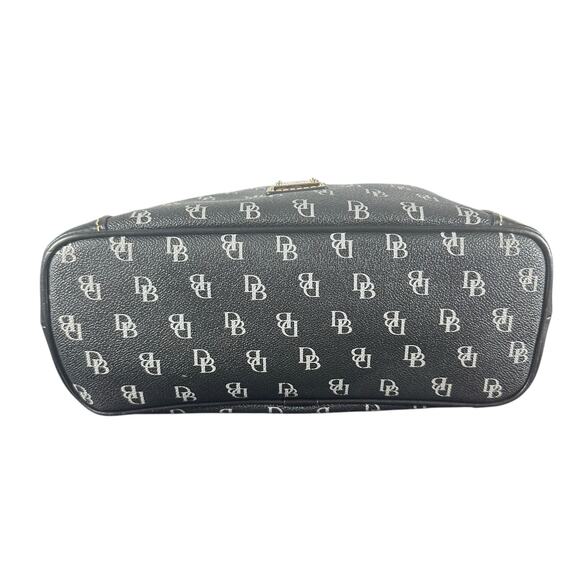 Dooney & Bourke Black Coated Canvas Shoulder Bag Logo Print Classic - Picture 6 of 15